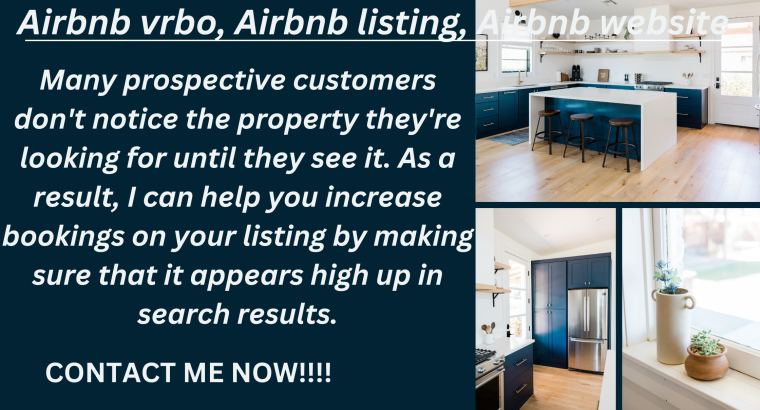 I will do organic airbnb promotion, airbnb listing, and booking v