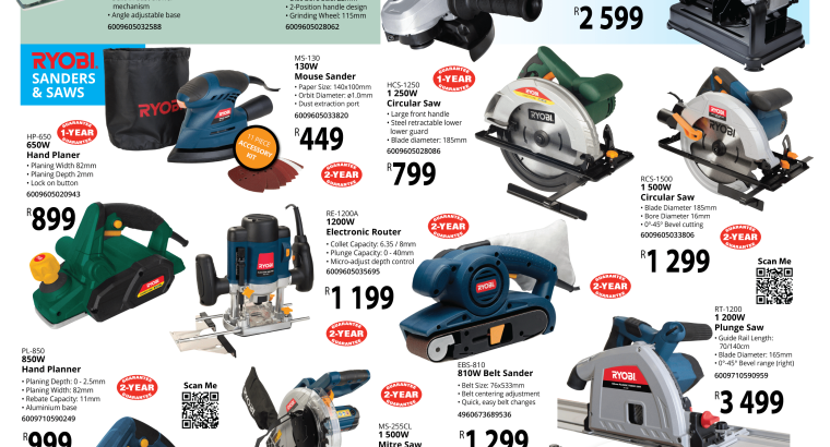 Ryobi’s Back to Work Deals at Wierdapark Midas!