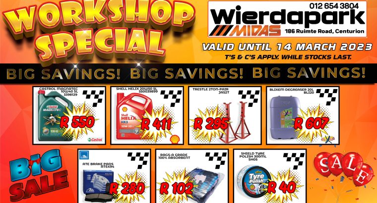 Wierdapark Midas Workshop Special 27 February – 14 March 2023