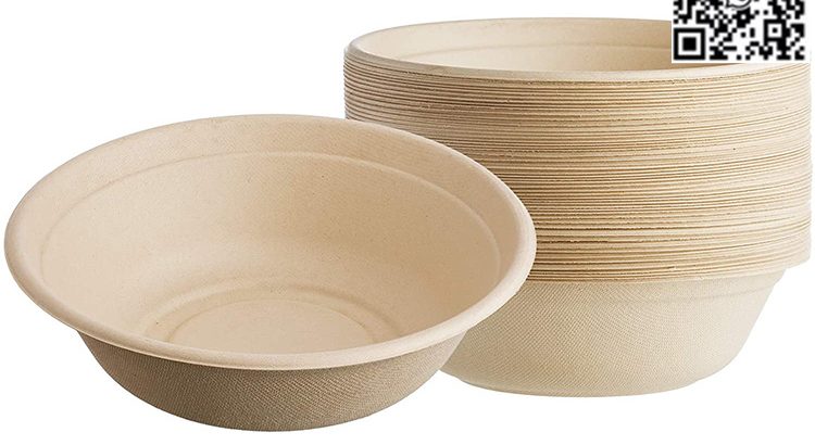 32 OZ take out bowl disposable sugarcane bagasse salad bowl