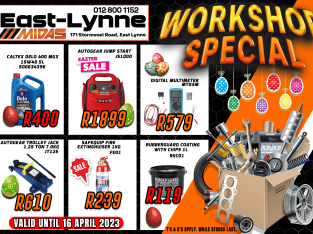 Workshop Special East Lynne Midas valid until 16 April 2023