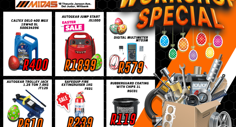 Workshop Special Witbank Midas valid until 16 April 2023
