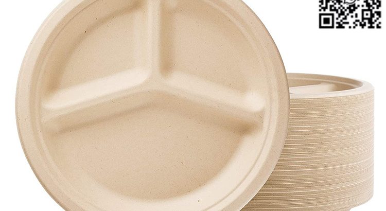 6 7 9 10 inches disposable sugarcane bagasse round plate