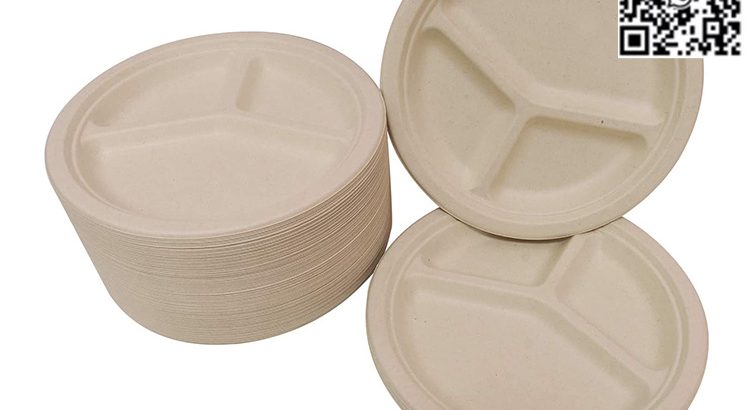 6 7 9 10 inches disposable sugarcane bagasse round plate