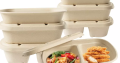 500ML 700ML 850ML 1000ML Compostable Bagasse Bento Box with Lid