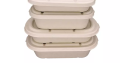 500ML 700ML 850ML 1000ML Compostable Bagasse Bento Box with Lid