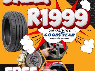 Get 205/75/R16C Goodyear wrangler 110/108S for ONLY R1999.00 each