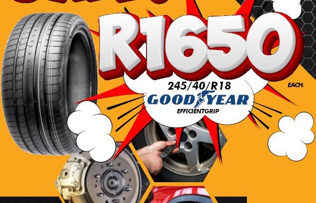 Get 245/40/R18 Goodyear Efficientgrip for ONLY R1650.00 each.