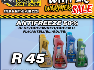 Antifreeze 50% blue/green/red/yellow ONLY R45!