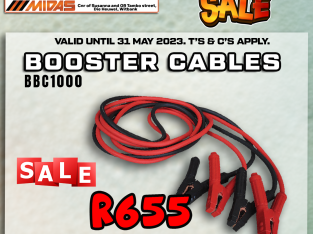 Booster cables 1000AMP ONLY R655 at Discounter Midas!
