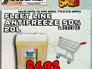 MAY MADNESS SALE! Fleet Line Antifreeze 50% 20L ONLY R692!