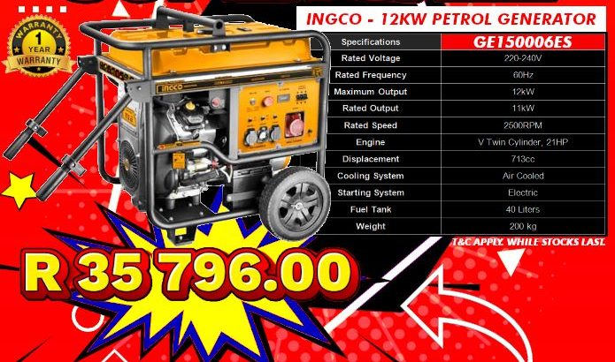 Get this INGCO Generator for only R35 796.00!