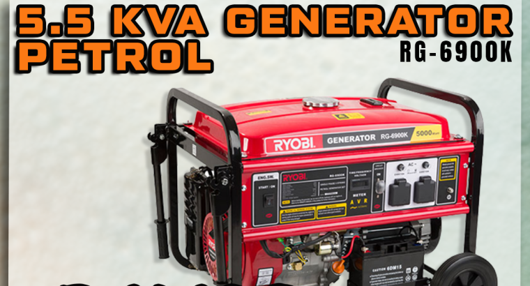 Ryobi Generator 5.5 KVA Petrol ONLY R11 160 at Discounter Midas!