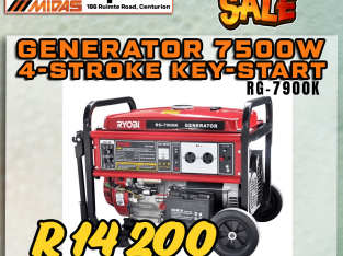 Ryobi Generator 7500W 4-Stroke Key Start ONLY R14 200!