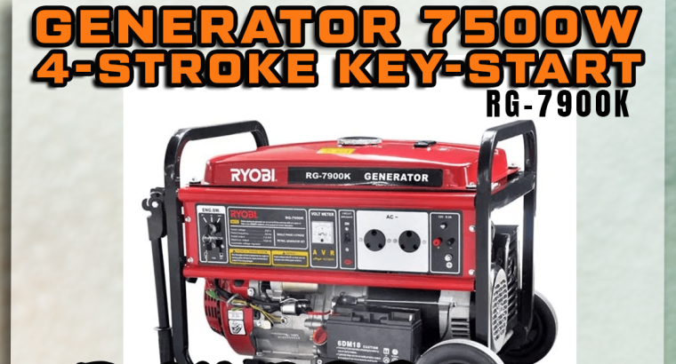 Ryobi Generator 7500W 4-Stroke Key Start ONLY R14 200!