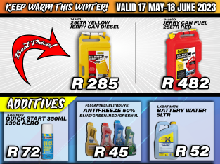 WINTER WARMER SALE! NOW ON at Modimolle Spares!