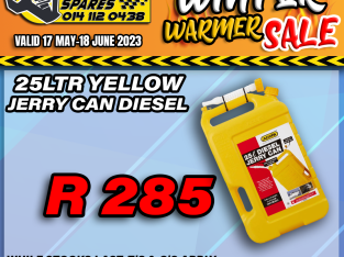 25L Yellow Jerry Can Diesel ONLY R285 at Modimolle Spares!