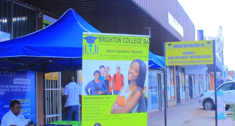 REGISTRATION OPEN AT BRIGHTON FET COLLEGE -RUSTENBURG 0140010079