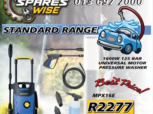 1600W 125BAR Universal Motor Pressure Washer for ONLY R2277.00!