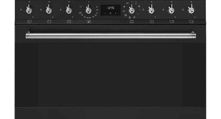 Smeg 90cm Matt Black Cooker with Gas Hob – C9MAMBSSA2