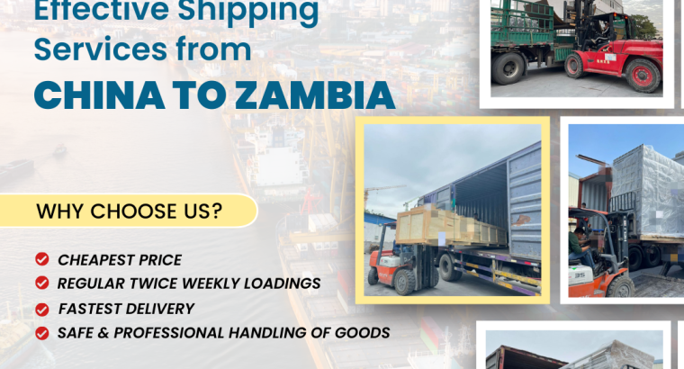 Reliable Shipping Agents from China to Zambia